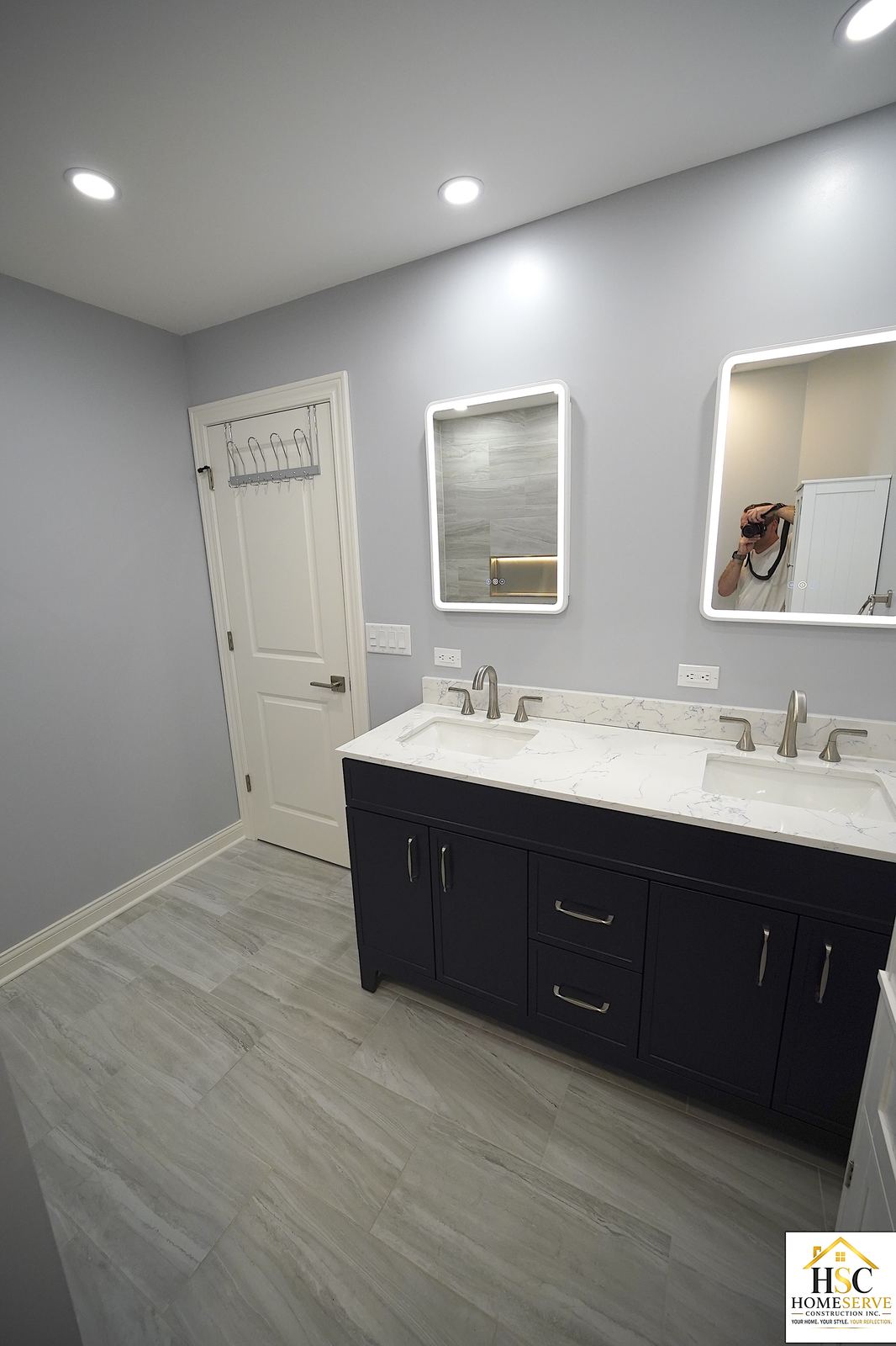 Gurnee bathroom after - double vanity wide view