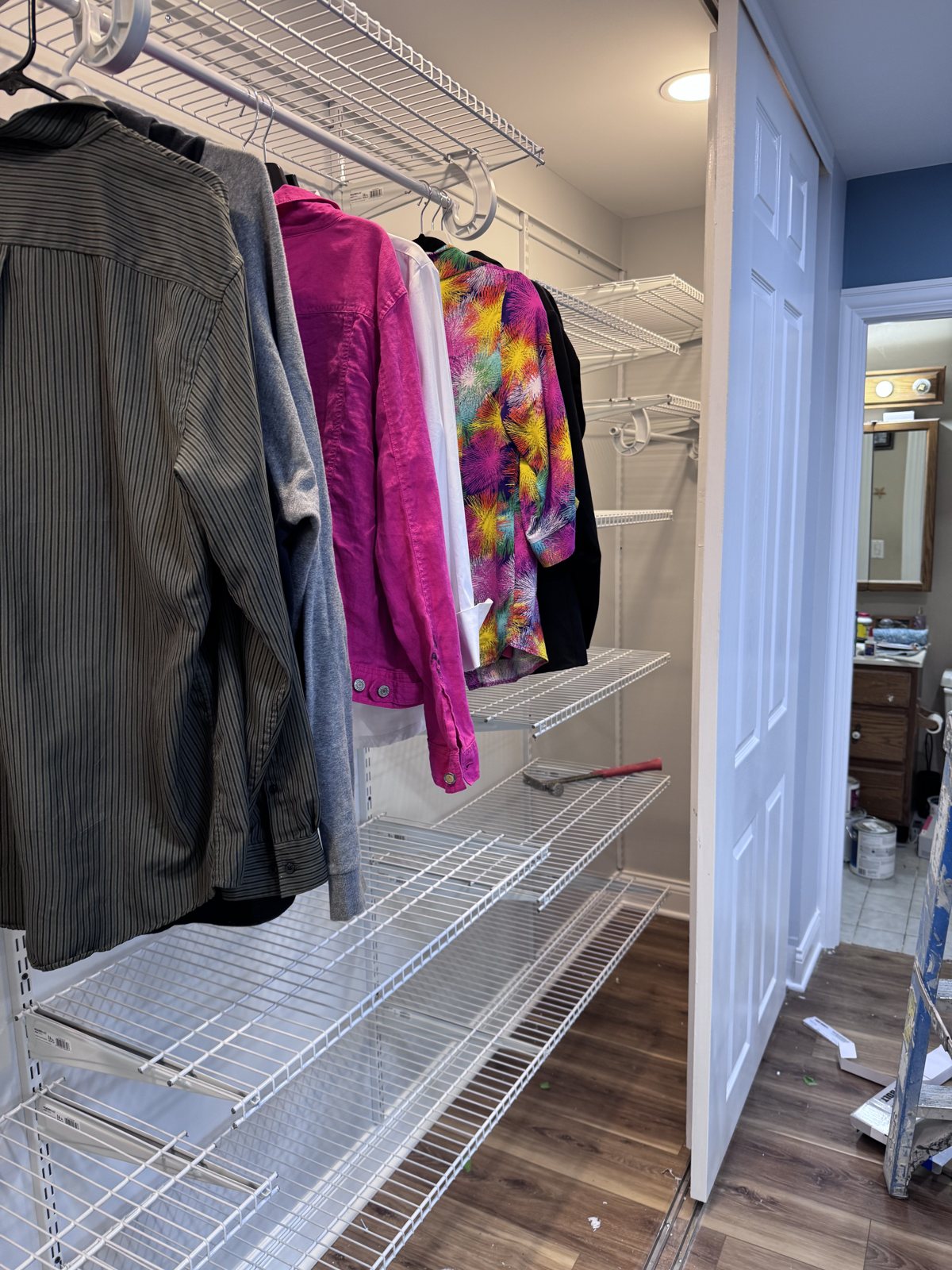 Hanover Park bedroom after: closet organizer
